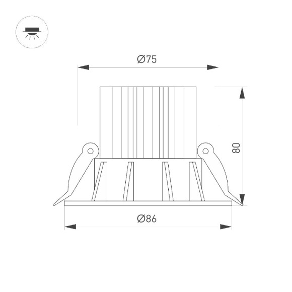 Встраиваемый светильник Arlight MS-FOGGY-BUILT-R86-10W Warm3000 (WH, 60 deg, 230V) 044623