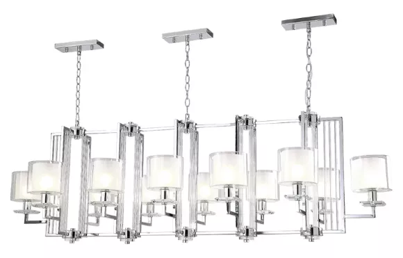 Подвесная люстра Crystal Lux NICOLAS SP12 L1600 NICKEL/WHITE Подвесная люстра Crystal Lux NICOLAS SP12 L1600 NICKEL/WHITE
