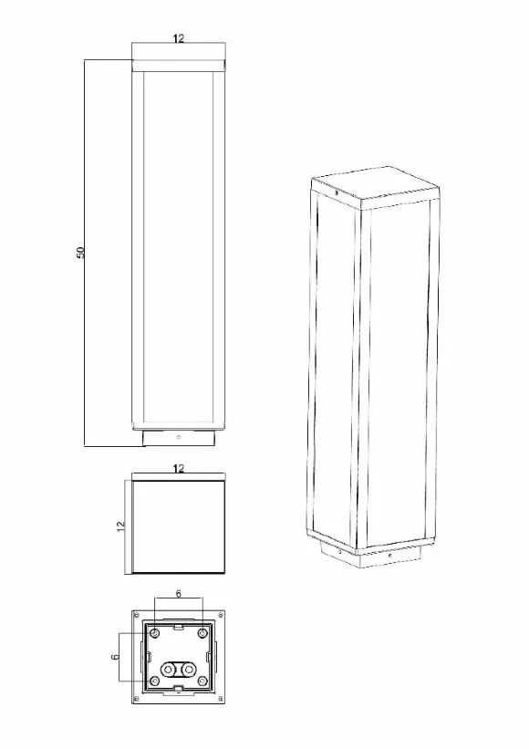 Ландшафтный светильник Arte Lamp Belfast A4569FN-1BK, вид сбоку
