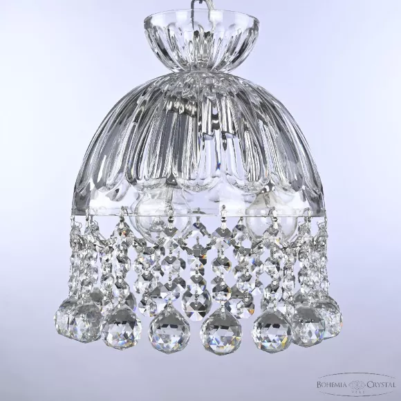 Подвесной светильник Bohemia Ivele Crystal 5478/22 Ni Clear/M-1H Balls, Никель, Прозрачный, Металл, декоративные элементы крупным планом