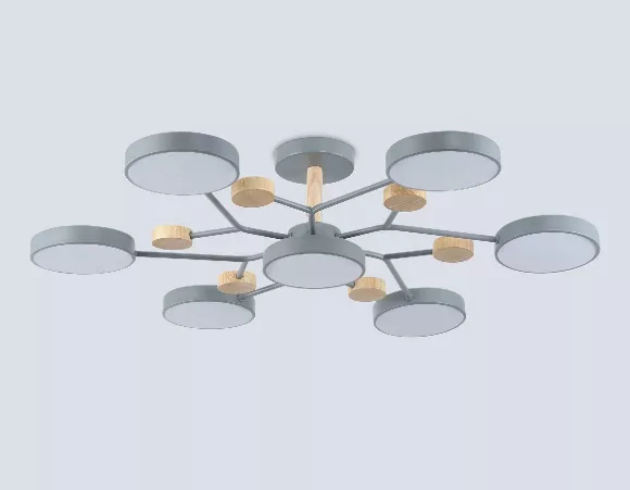 Люстра на штанге Ambrella Light Linetech Comfort FL4865, Серый, Белый, От теплого до холодного, вид сверху Люстра на штанге Ambrella Light Linetech Comfort FL4865, Серый, Белый, От теплого до холодного, вид сверху