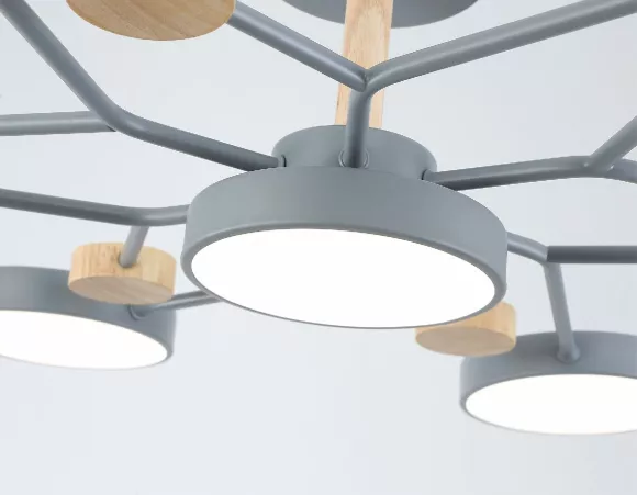 Люстра на штанге Ambrella Light Linetech Comfort FL4865, вид снизу Люстра на штанге Ambrella Light Linetech Comfort FL4865, вид снизу