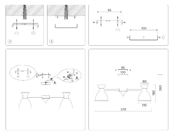 Люстра на штанге Ambrella Light Modern Homy TR3179
