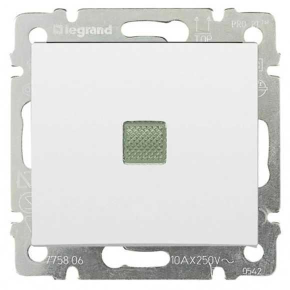 Переключатель одноклавишный на 2 направления Legrand Valena 10A 250V с подсветкой белый 774426