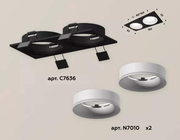 Встраиваемый светильник Ambrella Light Techno XC7636001 (C7636, N7010) Встраиваемый светильник Ambrella Light Techno XC7636001 (C7636, N7010)