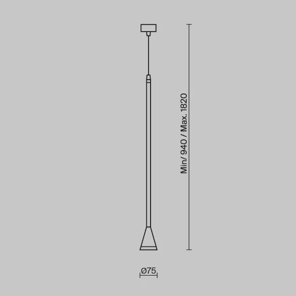 Подвесной светильник Maytoni Technical Pendant Arrow P064PL-01B-1, Современный, Черный
