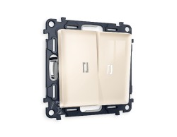 Комплект механизма 2-кл проходного выключателя с подсветкой Ambrella Volt Alfa MA304035