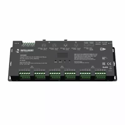 Декодер Arlight SMART-PWM-124-83-SH-RDM-SUF Black (12-24V, 24x4A, XLR3, DMX512) 046483