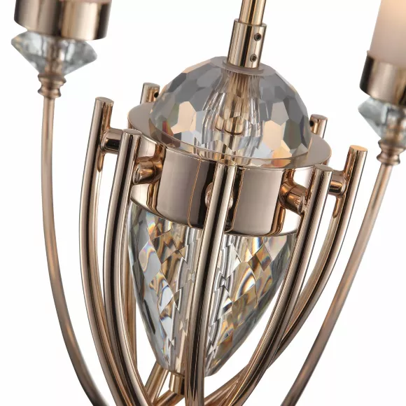 Люстра на штанге ST Luce Элегра SL1402.253.08, Латунь, Прозрачный, Металл, декоративные элементы крупным планом