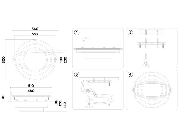 Потолочная светодиодная люстра с пультом управления Ambrella Light Disk FA8522