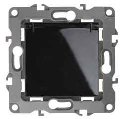 Розетка 2P+E Schuko со шторками с крышкой Эра 12-2103-06 Б0014698