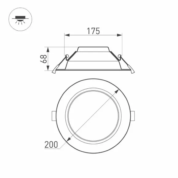 Встраиваемый светильник Arlight IM-Cyclone-R200-20W Warm3000 023216(2) Встраиваемый светильник Arlight IM-Cyclone-R200-20W Warm3000 023216(2)
