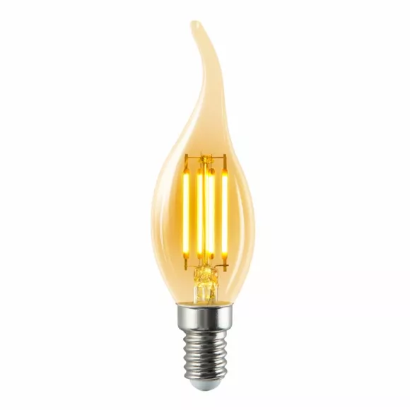 Лампа светодиодная филаментная Volpe E14 5W Свеча на ветру янтарная LED-CW35-5W/AMBER/E14/VLF UL-00009158 Лампа светодиодная филаментная Volpe E14 5W Свеча на ветру янтарная LED-CW35-5W/AMBER/E14/VLF UL-00009158