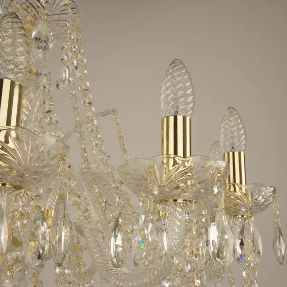 Подвесная люстра Bohemia Ivele Crystal 105/12/240 G, Золото, Металл, Классика стиль, крупный план Подвесная люстра Bohemia Ivele Crystal 105/12/240 G, Золото, Металл, Классика стиль, крупный план
