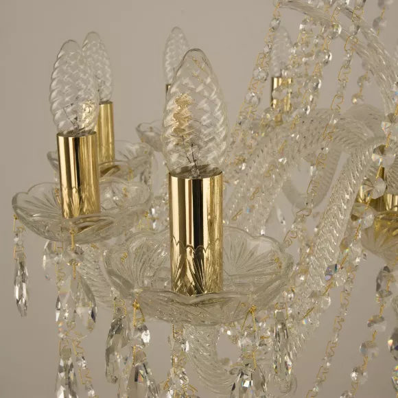 Подвесная люстра Bohemia Ivele Crystal 105/12/240 G, Золото, Металл, Классика стиль, декоративные элементы крупным планом Подвесная люстра Bohemia Ivele Crystal 105/12/240 G, Золото, Металл, Классика стиль, декоративные элементы крупным планом