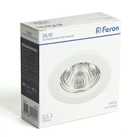 Встраиваемый светильник Feron DL10 48463, Современный, Белый Встраиваемый светильник Feron DL10 48463, Современный, Белый