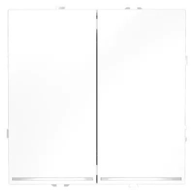 Проходной переключатель двухклавишный с подсветкой Voltum S70 VLS020402 (белый матовый)