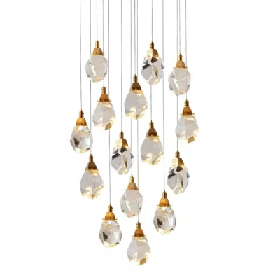 Подвесной светильник Delight Collection Crystal rock II 9701P/15R brass