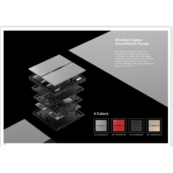 Смарт выключатель проводной iLedex Vision INN SP 48V-4-BK