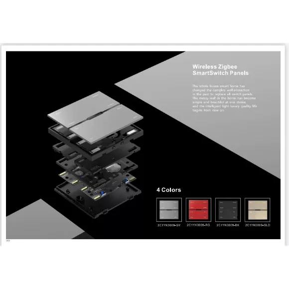 Смарт выключатель проводной iLedex Vision INN SP 48V-4-BK