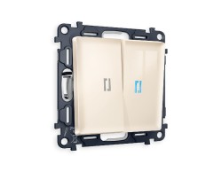 Комплект механизма 2-кл проходного выключателя с подсветкой Ambrella Volt Alfa MA304040