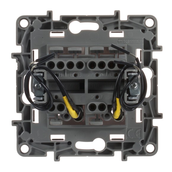 Переключатель двухклавишный Legrand Etika с подсветкой 10A 250V слоновая кость 672316