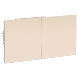 Розетка с/з двойная, со шторками, с крышкой, 16А, в сборе Systeme Electric AtlasDesign ATN000228