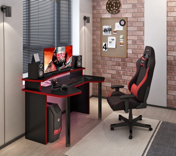 Стол компьютерный Домино Lite СКЛ-Игр140+НКИЛ140 MER_SKL-Igr140-NKIL140-CH