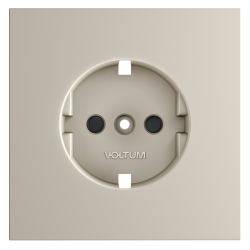 Накладка для розетки с заземлением и защитными шторками Voltum S70 (кашемир) VLS000703