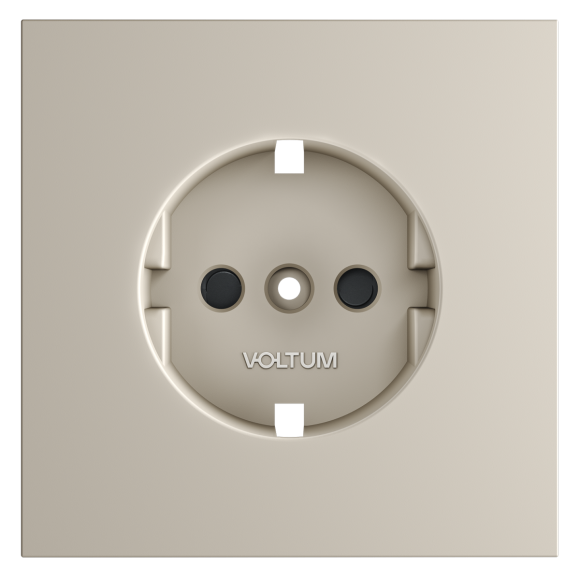 Накладка для розетки с заземлением и защитными шторками Voltum S70 (кашемир) VLS000703