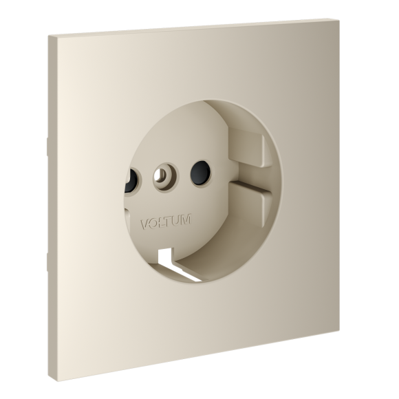 Накладка для розетки с заземлением и защитными шторками Voltum S70 (кашемир) VLS000703