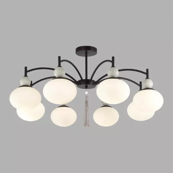Люстра на штанге Lumion Neoclassi Gloriya 8273/8C, Черный, Белый, Металл, вид сверху