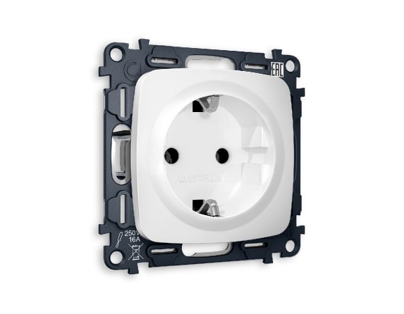 Комплект механизма розетки с/з на винтовых зажимах Ambrella Volt Omega MO126010