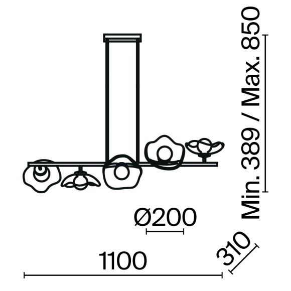 Люстра на штанге Maytoni Miracle MOD207PL-05BS