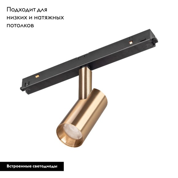 Трековый магнитный светильник Arlight MAG-ORIENT-SPOT-R35-6W Warm3000 (GD, 24 deg, 48V) 040887