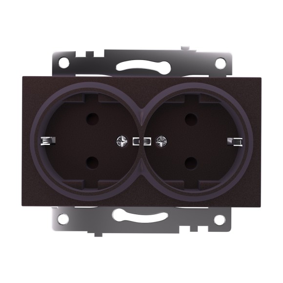 Розетка 2-местная с защитной шторкой Stekker Катрин GLS16-7114-04 49030