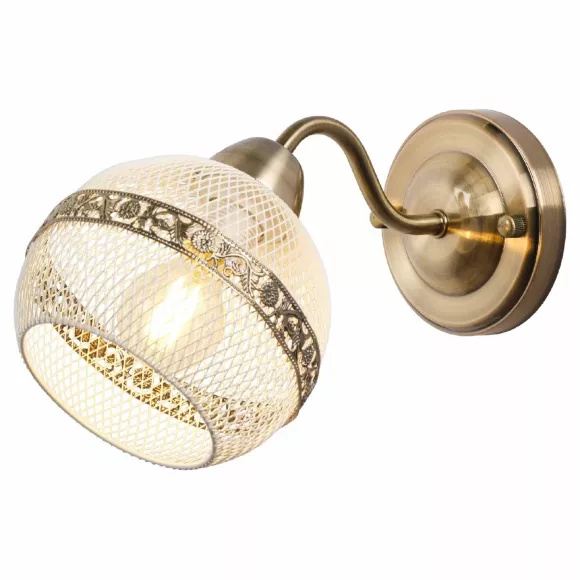 Бра MyFar Frank MR1650-1W, Бронза, Белый, Металл Бра MyFar Frank MR1650-1W, Бронза, Белый, Металл