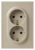 Розетка Эра Galaxy 15-2105-04 с заземлением двойная 2X2P+E Schuko со шторками IP20 16А-250В шампань Б0070703