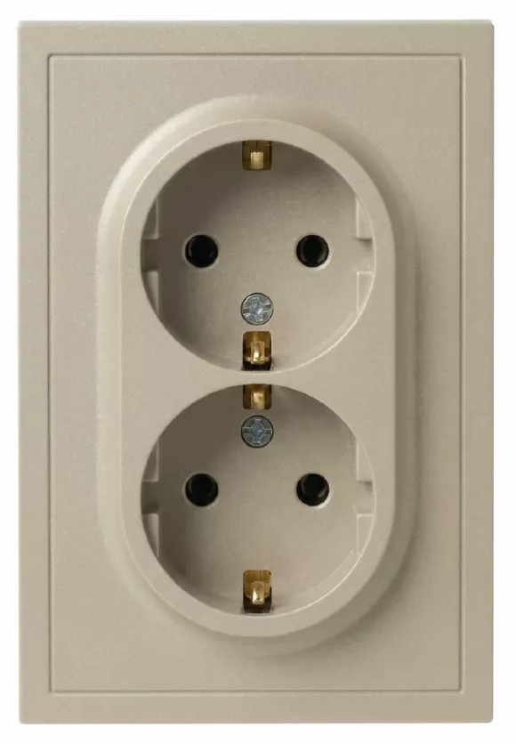 Розетка Эра Galaxy 15-2105-04 с заземлением двойная 2X2P+E Schuko со шторками IP20 16А-250В шампань Б0070703 Розетка Эра Galaxy 15-2105-04 с заземлением двойная 2X2P+E Schuko со шторками IP20 16А-250В шампань Б0070703