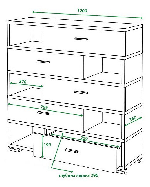 Тумба комбинированная Домино СБ-40/5 MER_SB-40_5_K