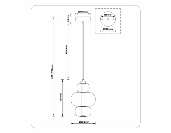 Подвесной светильник Ambrella Light High Light Modern LH11056, крепление