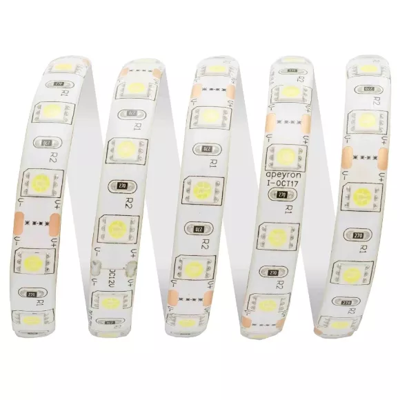 Светодиодная лента Apeyron 12В СТ 14,4Вт/м smd5050 60д/м IP65 700Лм/м 5м 6500К 00-10 Светодиодная лента Apeyron 12В СТ 14,4Вт/м smd5050 60д/м IP65 700Лм/м 5м 6500К 00-10