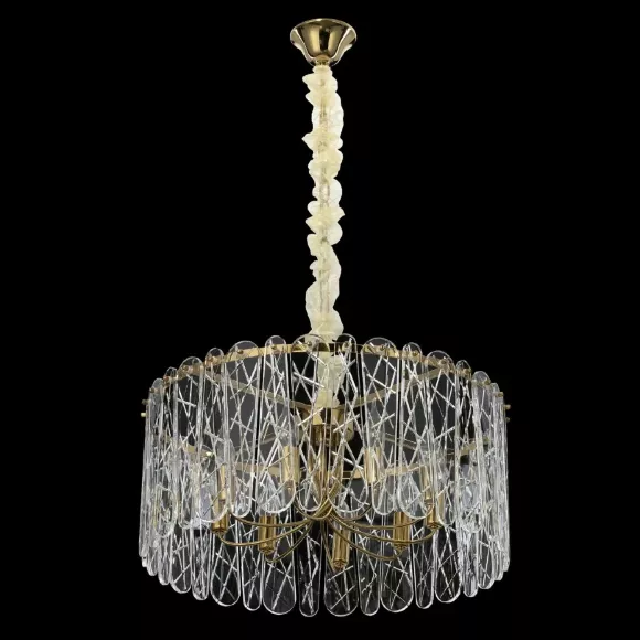Подвесная люстра Citilux Talla CL318292, Золото, Прозрачный, Металл, декоративные элементы крупным планом