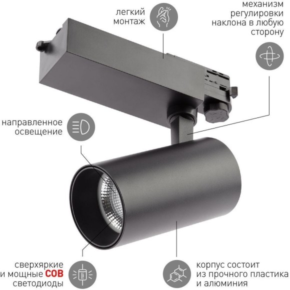 Трековый светильник ЭРА SТR-30-36-30K-B30 Б0049779