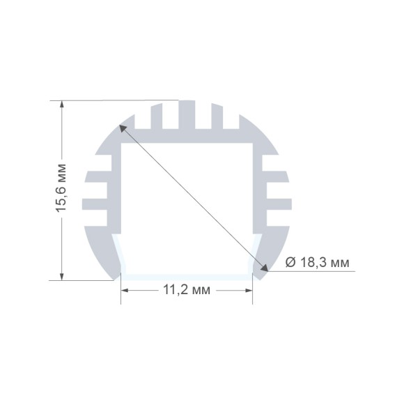 Профиль круглый универсальный Apeyron ширина ленты до 10мм (рассеиватель, заглушки - 2шт) 08-17