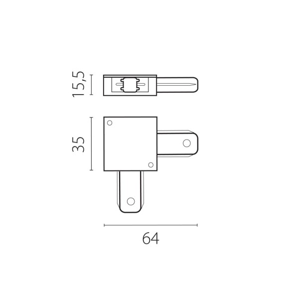 Угловое соединение для шинопровода к 50202X-P, 50203X-P Barra Lightstar 502127-P