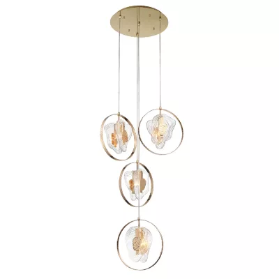 Подвесной светильник Delight Collection Cowley P60669-4 gold/clear