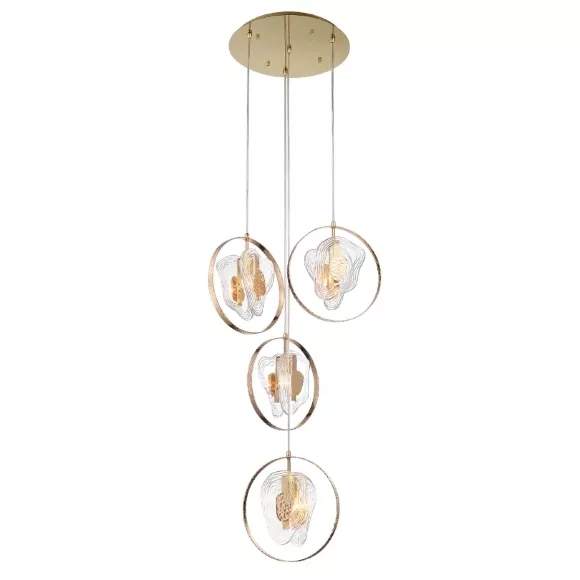 Подвесной светильник Delight Collection Cowley P60669-4 gold/clear Подвесной светильник Delight Collection Cowley P60669-4 gold/clear