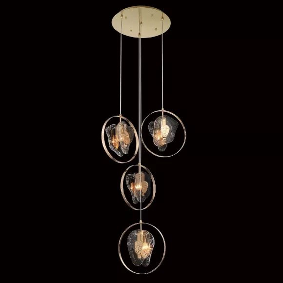 Подвесной светильник Delight Collection Cowley P60669-4 gold/clear Подвесной светильник Delight Collection Cowley P60669-4 gold/clear