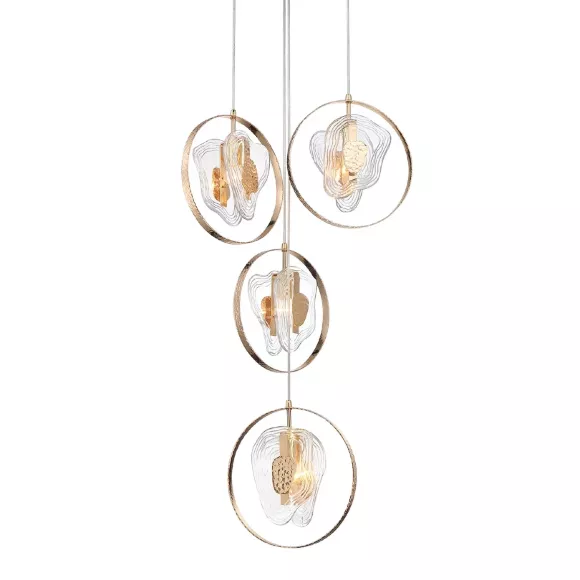Подвесной светильник Delight Collection Cowley P60669-4 gold/clear Подвесной светильник Delight Collection Cowley P60669-4 gold/clear